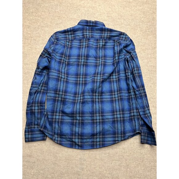 L.L. Bean Bean Signature Slim Fit Blue Plaid Button Down Shirt Large - Picture 6 of 8